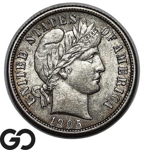 1905 Barber Dime, Choice Unc