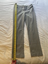 Express Women s Gray Twill Straight Leg Dress Pants Pockets, Pre-Owned Exc