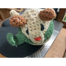 Handmade Crochet Cow Amigurumi Plush Green Scarf Farmhouse Decor