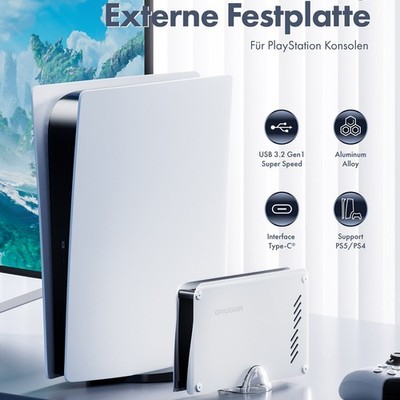 4TB Gaming Festplatte PS5 | PS5 Slim | PS5 Pro HDD formatiert für PlayStation