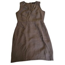 Banana Republic Sheath Dress Size 10 Gray Sleeveless V Neck Career Work