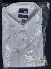 Stafford Travel Performance Pinpoint Athletic Fit Button Collar Dress Shirt