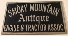 Smoky Mountain Antique Engine & Tractor Association Booster License Plate HEAVY