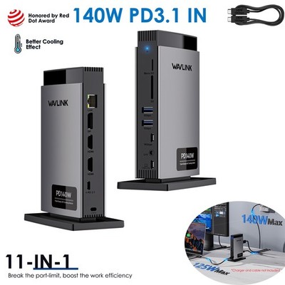Laptop Docking Station 3 Monitors Triple 8K/4K Display 140W Ultra-Fast Charging