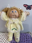 Vintage 1982 Cabbage Patch Doll, Yellow Hair, Blue Eyes, Yellow Original Outfit