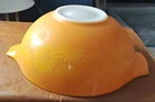 Vintage Pyrex 4 Qt Daisy Sunflower Cinderella Bowl 444 Orange Yellow Hippy