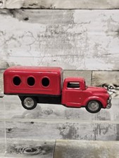  RARE LineMar Marx Red Tin Friction Box Truck Toy Japan 1950s Missing Rear Door