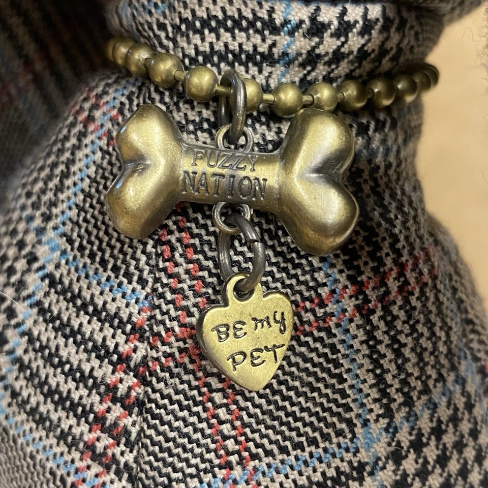 Fuzzy Nation Dog Lover Purse Plaid Dachshund Wiener Dog Shaped - NO STRAP - Image 4 of 4