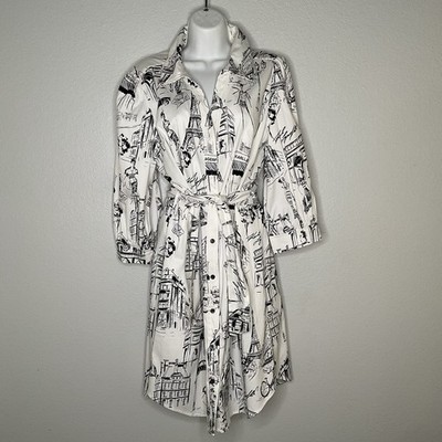 Karl Lagerfeld Paris Printed Shirt Dress Cityscape Size 14