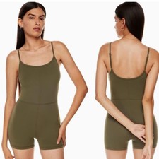Wilfred Free aritzia Green Solid Strappy Sleeveless Scoop Neck Romper Women's S