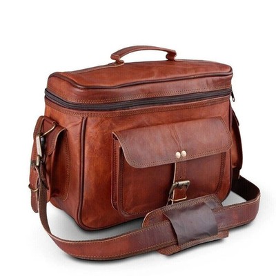 Biggest Genuine Leather Camera Bag, Carry Case For Nikon Canon Lens Accessories