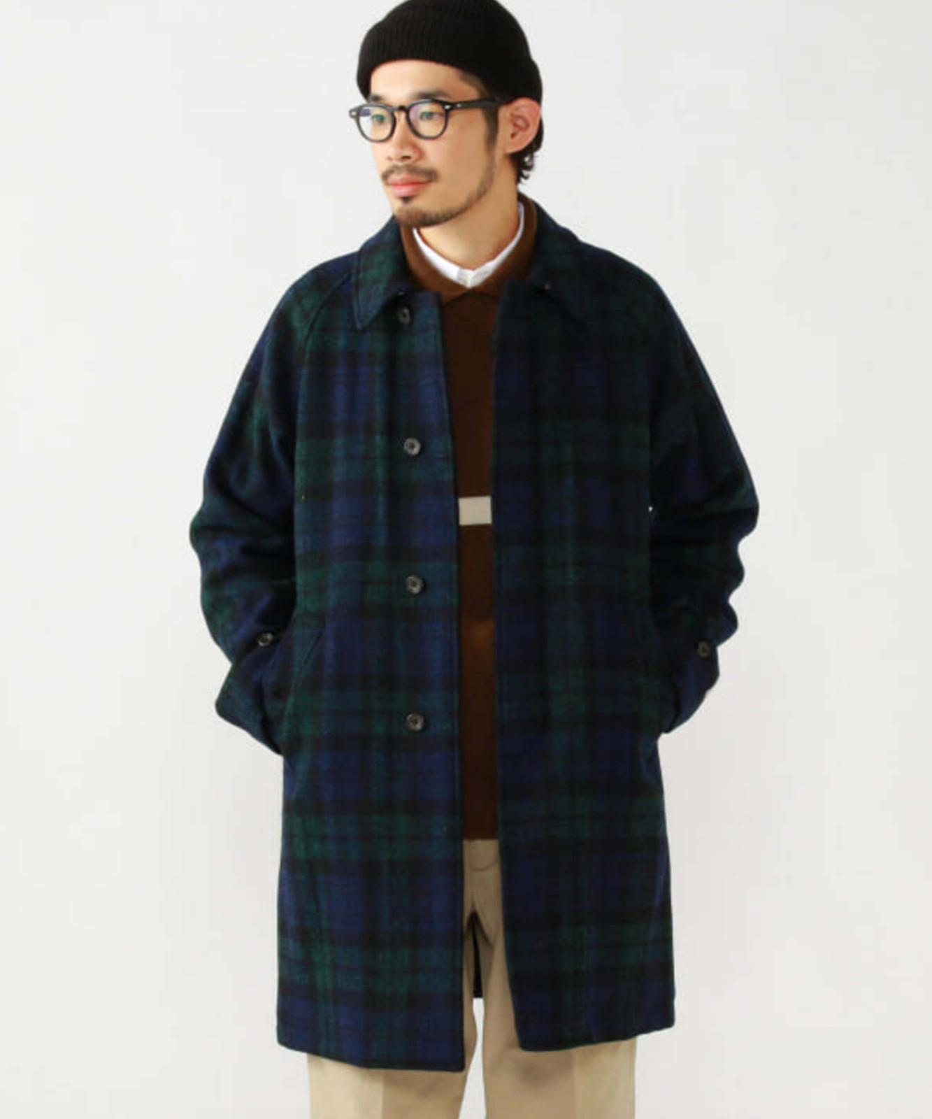 BEAMS PLUS Todd Snyder Men Black Watch Bal Collar Harris Tweed Coat Size XL NWT - second product detail image