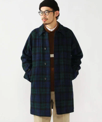 BEAMS PLUS Todd Snyder Men Black Watch Bal Collar Harris Tweed Coat Size XL NWT image 2