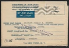 WWII US HOUSTON TE. TO GERMANY AIR MAIL POW STAMPLESS AEROGRAMME COVER 1943