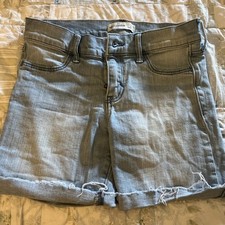 Abercrombie Kids Girls Shorts Size 16 High Light Denim With Frayed Cuff