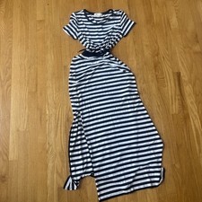 Michael Kors Women’s Striped T-Shirt Maxi Dress Size Small Black White