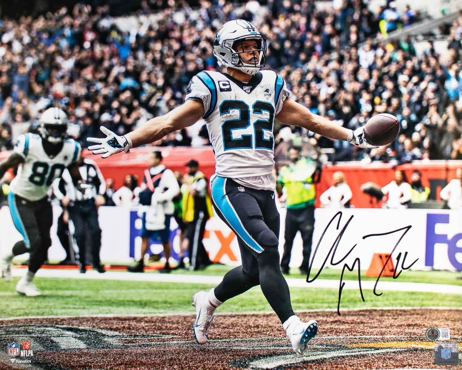 Christian McCaffrey Signed Carolina Panthers 16x20  Photo (Beckett BAS) NFL