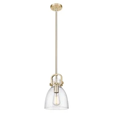 Innovations Newton Bell 1Lt 8" Stem Mini Pendant, BZ/Seed - 410-1SS-CB-G412-8SDY