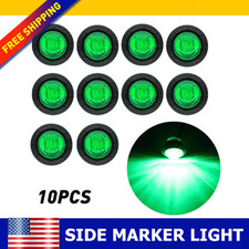 10X 3/4" Round Green LED Side Marker Clearance Lights Bullet for Truck Trailer