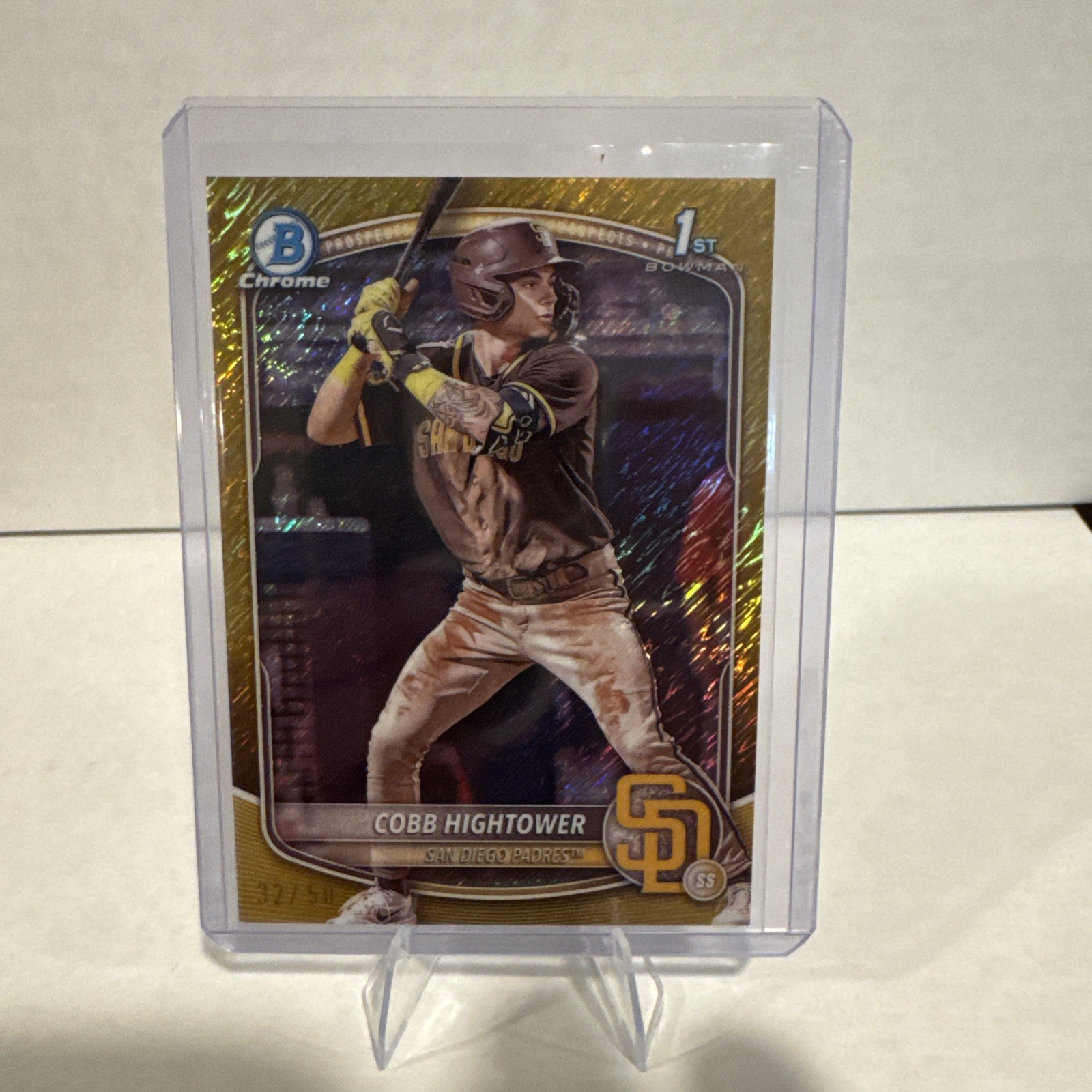 2025 Bowman Chrome Prospects Cobb Hightower #BCP-104 Gold Refractor /50 (RC)