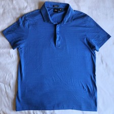 Boss Hugo Boss Mercerised Cotton Regular Fit Blue Large Short Sleeve Polo Shirt