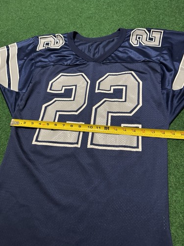 Vintage 90s Emmitt Smith Dallas Cowboys #22 Wilson Blue Medium Football Jersey - Picture 5 of 6