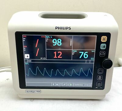 PHILIPS VS4 COLOUR *TOUCHSCREEN* VITAL SIGNS MONITOR + LEADS SpO2