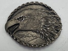 Vintage EAGLE HEAD BELT BUCKLE patriotic USA America