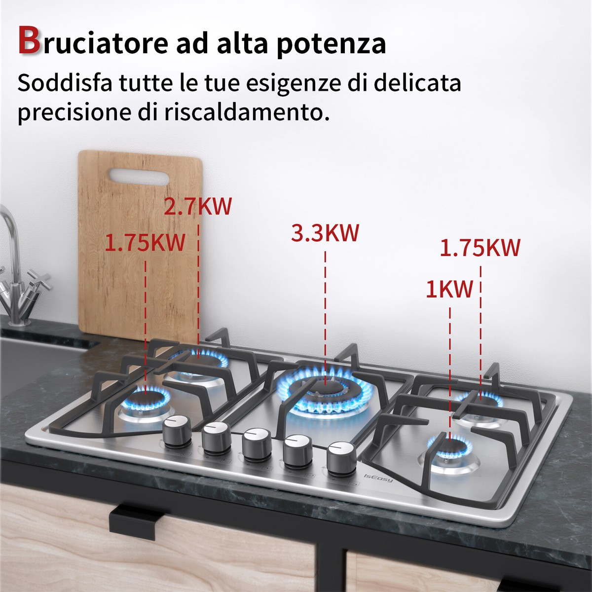 Bollitore In Acciaio Inox Voche&reg; Con Fischietto &ndash; 3 Litri, Nero