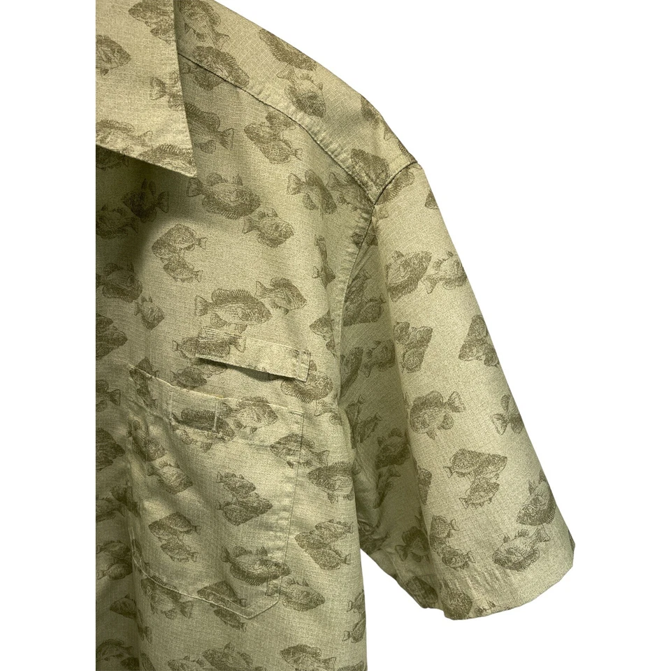 Weather Proof Mens Large Green Fish Pattern Hiking Fishing Camping Vented Babies - Image 3 of 4