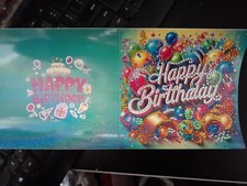 Diamond Art decorated card happy birthday blank inside