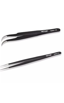 Vetus Stainless Steel Anti-static Tweezers Set for Cell Phone Repair Tools Kit