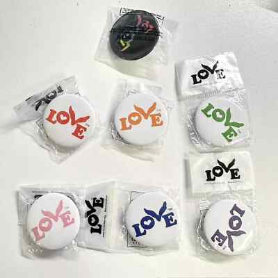 Coldplay Love Buttons/Pin Complete set (x7=6+1 rainbow) SEALED  Authentic