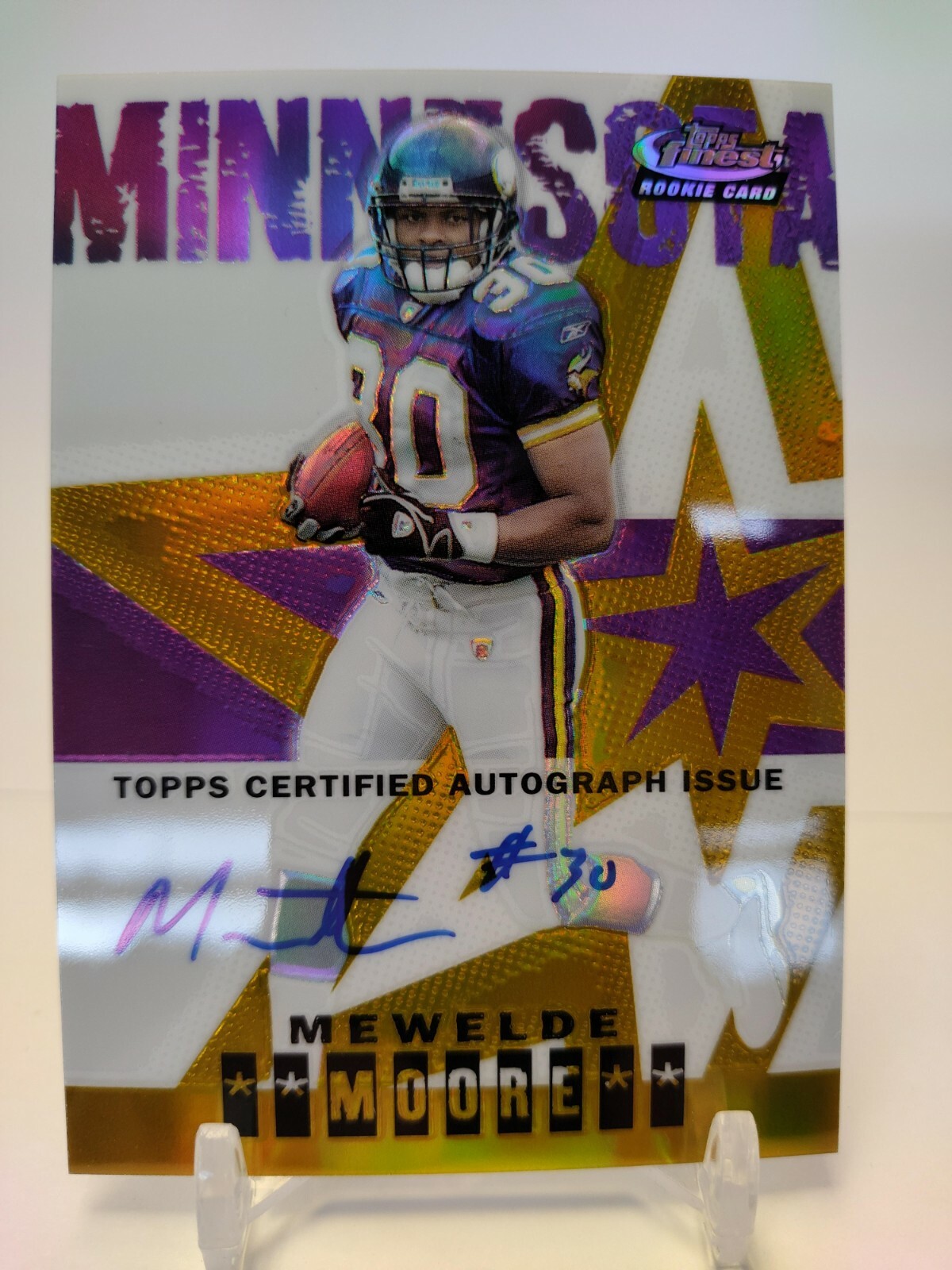 Mewelde Moore Finest #114 Autograph-Gold Refractor