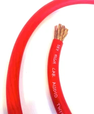 SKY HIGH CAR AUDIO 1/0 GAUGE OFC RED BY THE FOOT  OVERSIZE POWER GROUND WIRE GA