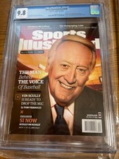 May 16, 2016 Vin Scully LA Dodgers RC First Sports Illustrated NO LABEL CGC 9.8