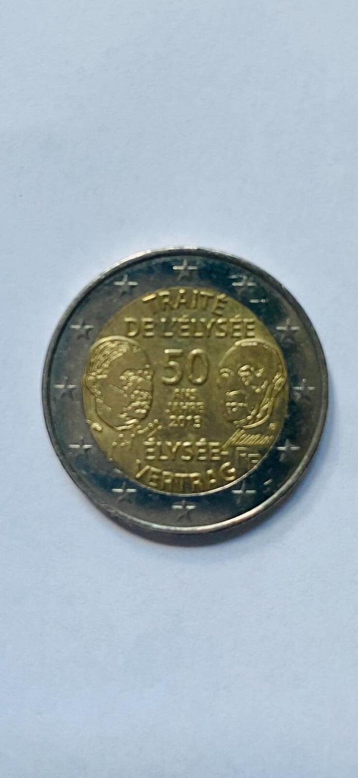 2 euros Traité de L’Élysée Vertrag - 50 Ans - 2013 (1 pièce) - a circulé