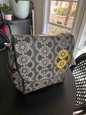 NWT Petunia Pickle Bottom Grey Black Yellow Embroidered Diaper Bag Set