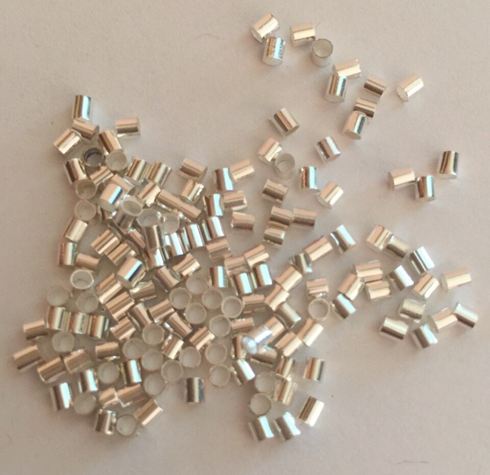 Crimp Tube 100 Silver Plated 2.5mm Crimp Tubes Crimping Beads with 1.3mm ID | eBay