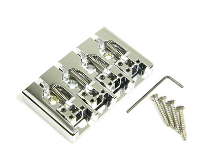 Genuine Hipshot A Style 4 String Bass Bridge Aluminum, Chrome