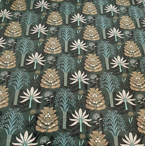 Art Nuevo Italian Velvet Printed Fabric Banana Tree Palm Trees - Picture 3 of 12