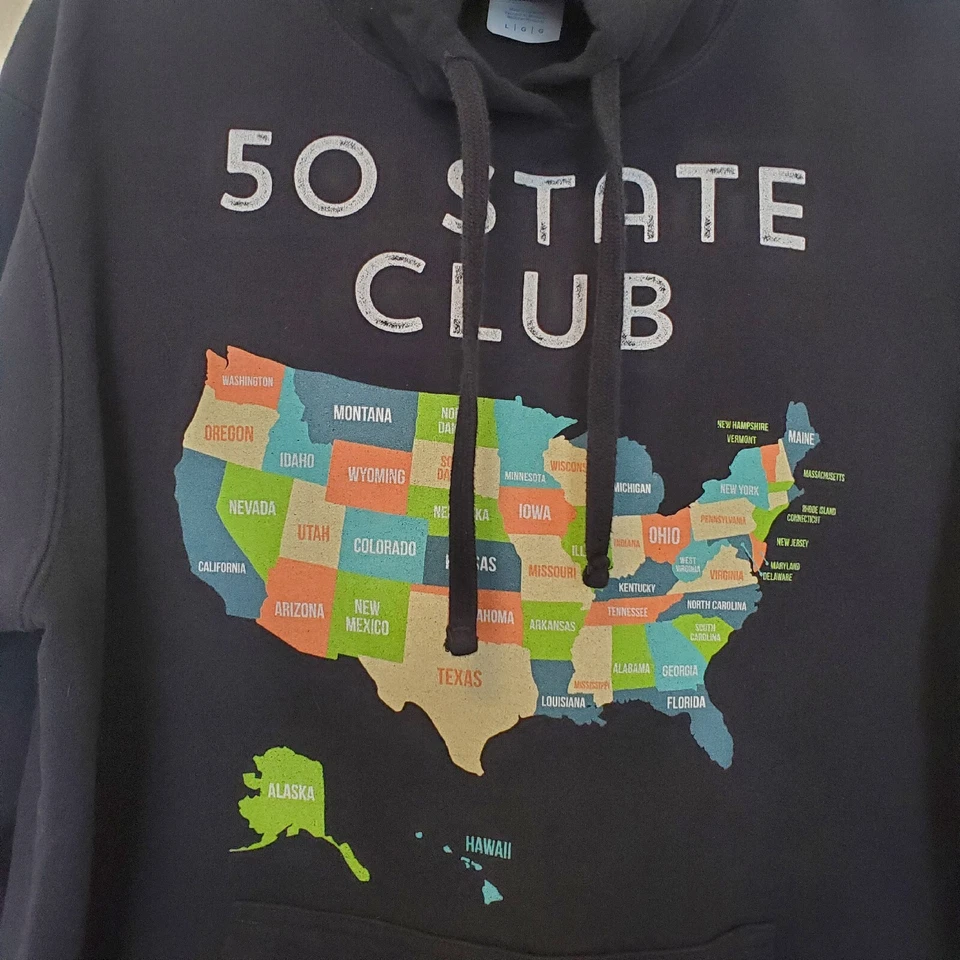 Толстовка с капюшоном Port & Company размер Large кольцо закрученный черный Fifty State 50 State Club - Изображение 4 из 4