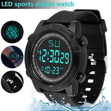 Men's Digital Sports Watch Military Tactical LED Backlight Wristwatch Waterproof