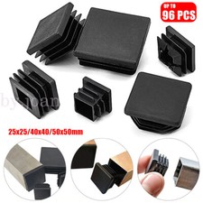 Up 96 x Plastic End Square Cap Tube Pipe Insert Box Cover Plug Blanking Trailer