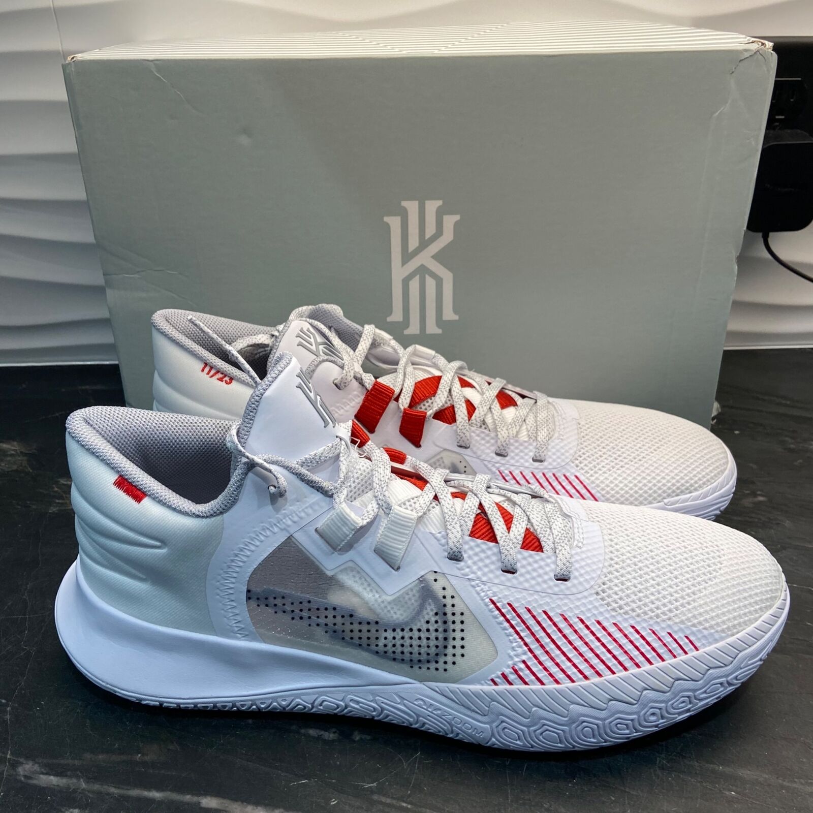 Won sobre Mar Nike Kyrie Flytrap V 5 White/University Red Basketball Shoes Men&#039;s 14  | eBay