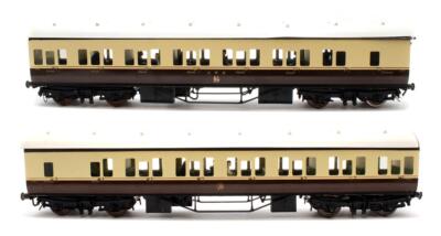 JANICK MODELS 'O' GAUGE RAKE OF 2 GWR CHOCOLATE/CREAM COMPOSITE COACHES ...