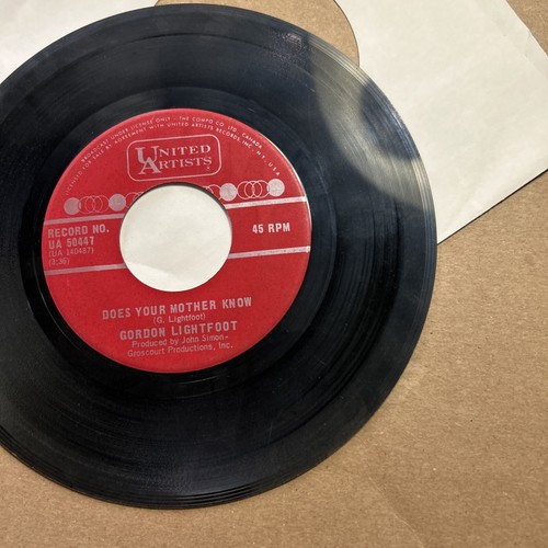 Gordon Lightfoot Bitter Green/Does Your Mother Know United Artists 45 - 第 4/4 張圖片