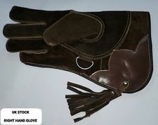 Falconry Right Hand Glove Suede Leather Double Layer 12" (Standard Size Brown)