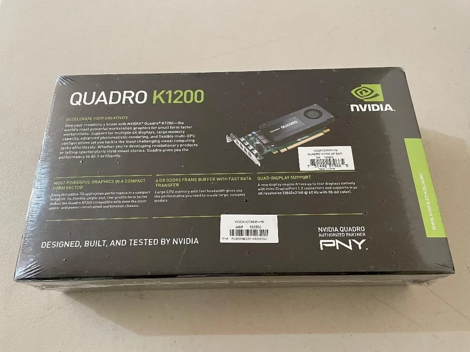 New Sealed PNY NVIDIA Quadro K1200 4GB GDDR5 Graphics Card - Image 4 of 4
