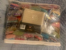 94 packages VINTAGE NEW CARON AND JP COATS PRECUT LATCH HOOK YARN  CANVAS HOOK